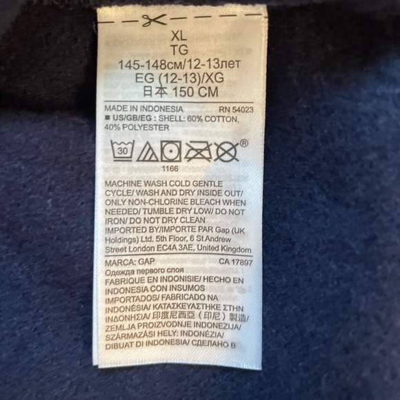 LAST CHANCE!! Gap Kids Navy Sweatshirt, Rainbow Flippy Heart. XL (12) - Picture 7 of 8